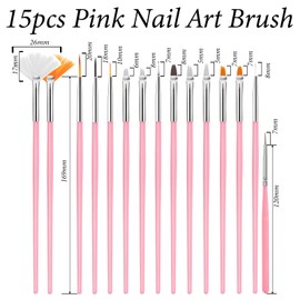 BITNBITH Nail Art Brushes Set Nail Art Tools,Nail Rhinestones Crystal AB,Nail Brushes for Nail Art Kit,Nail Art Design Pen,Nail Dotting Tools,Nail Rhinestone Pick Up Tweezer,Nail Accessories,Pink