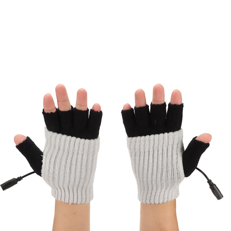 USB Heated Gloves Adult Winter Soft Fashionable Fingerless Heating Gloves