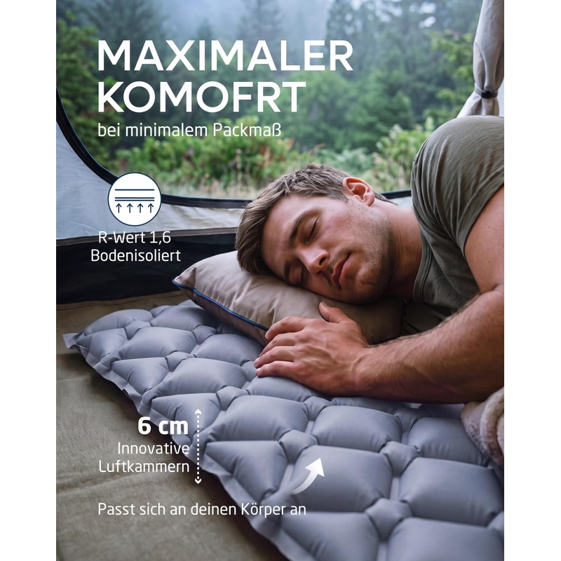NORDMUT® Outdoor Sleeping Mat, with Repair Kit, Ultralight Thermal Pad