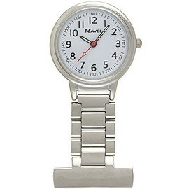 Ravel - Classic Easy Read Nurses Fob Watch - Analogue Quartz - R1101.10 - Silver Tone