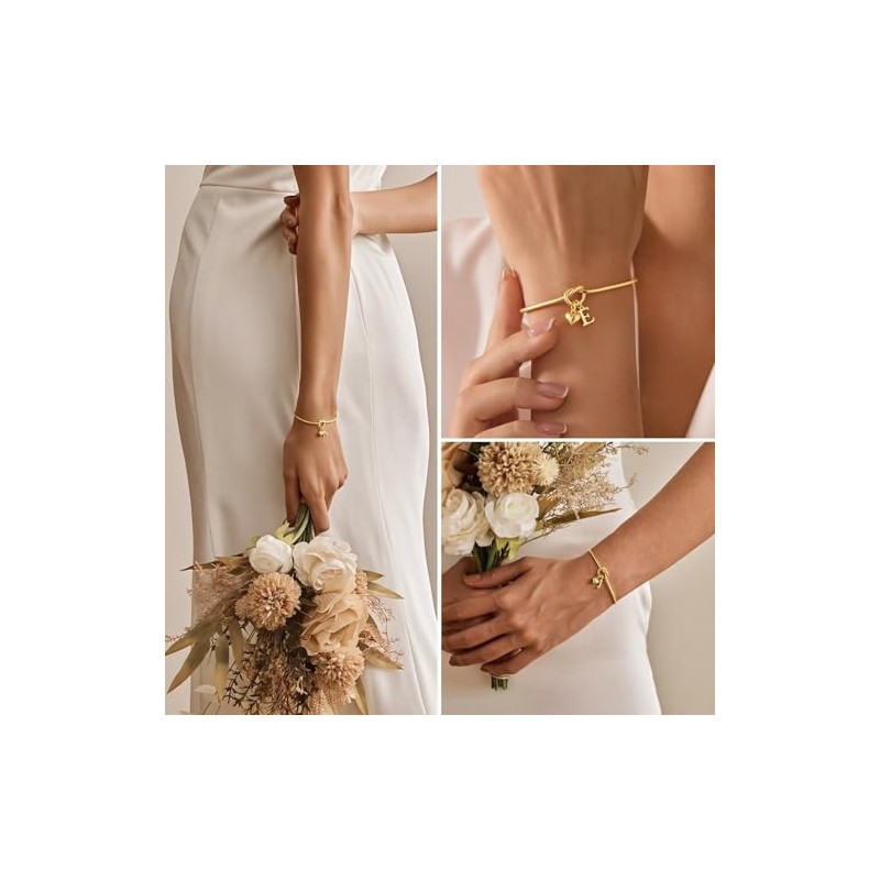 M MOOHAM - Pulseras con inicial de nudo para mujeres