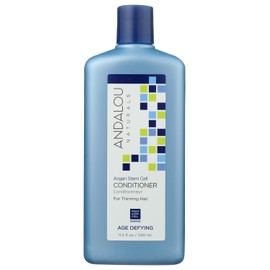 Andalou Naturals Acondicionador de edad de células madre de argán, células madre de argán, desafío a la edad, Blanco, 11.5 Fl Oz