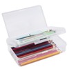 YILANCOL 1 Pack Double Layer Hard Pencil Cases, Plastic Translucent
