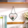 Cinnvoice 4 Pcs Heart Glass Pressed Flower Frame, Heart Hanging
