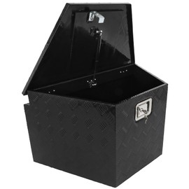 Truck Bed Tool Box 33inch Underbody Flatbox Truck Bed RV Trailer Pickup Toolbox Heavy Duty Underbed Tools Chest Box with Side Handle, Lock and Keys Black