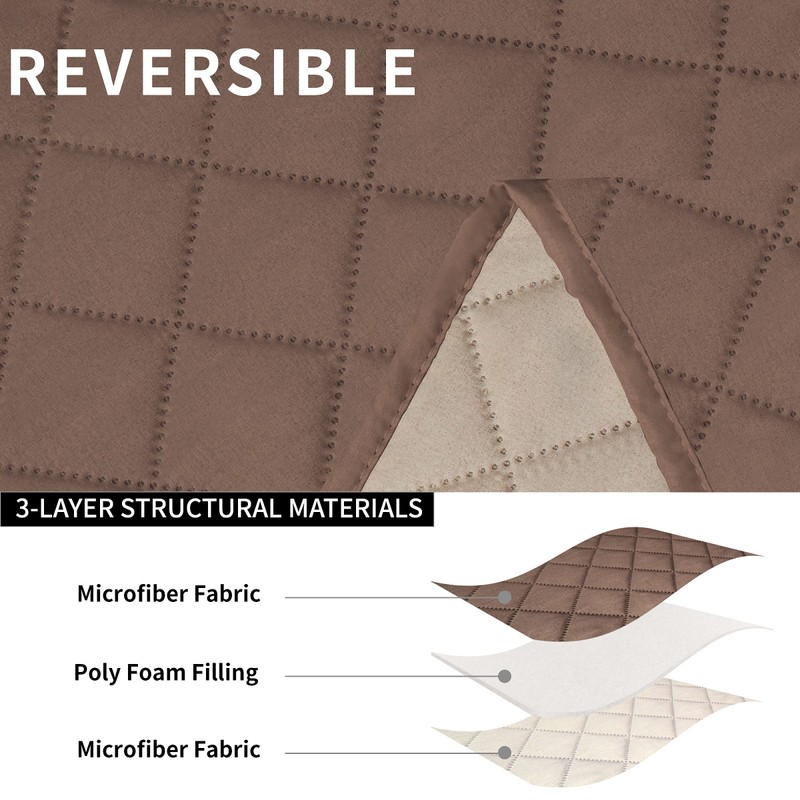 Easy-Going Recliner Sofa Cover, Reversible Couch Cover for 3 Seat