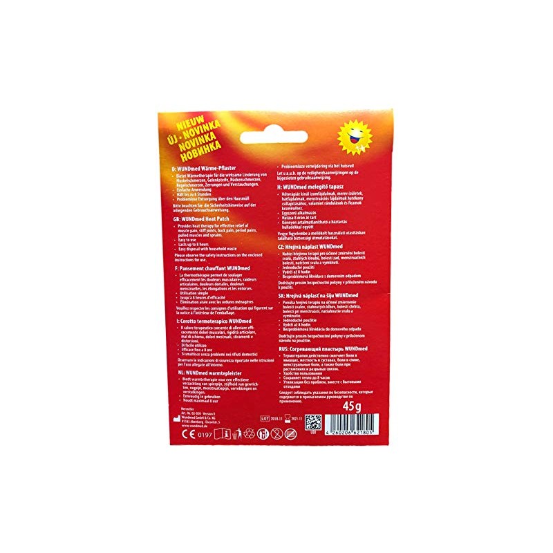 3 x Wundmed Natural Heat Plasters Lasts up to 8