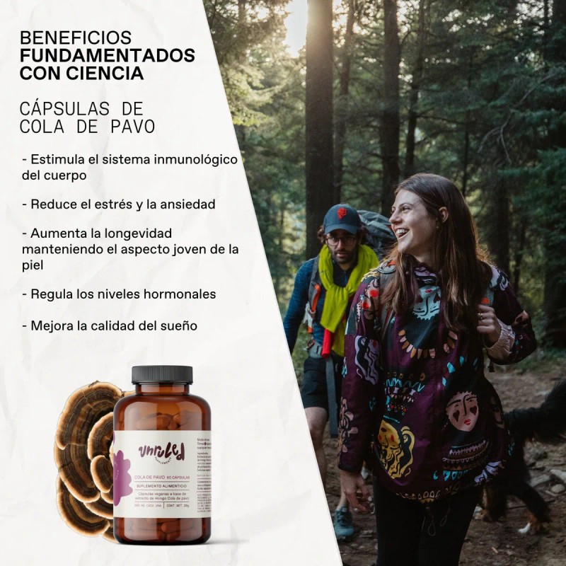 Hongo Cola de Pavo Cpsulas Veganas Sin Sabor UNRULED FOODS