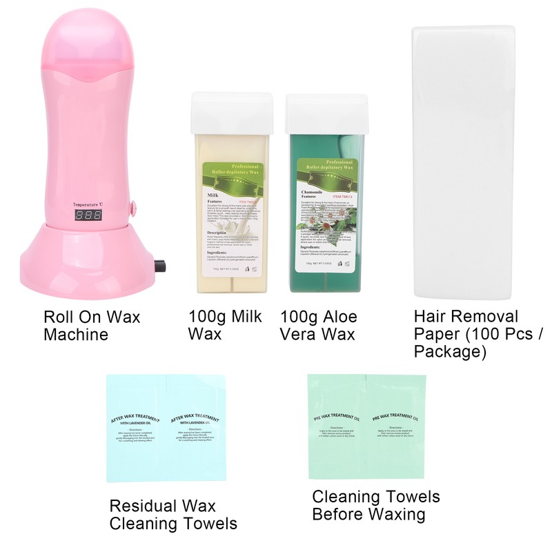 Hair Removal Waxing Roller Kit Milk Wax Aloe Vera Wax