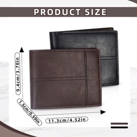 MultiValue Slim Bifold Wallets for Men, Soft PU Leather Front Pocket Wallet Multi-Slot Large Capacity Credit Card Wallet with ID Window for Working Traveling (Black)