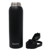 Aquatix Double Wall Insulated 32 Ounce Black Bottle with Silicon