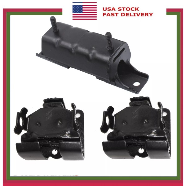 SUN AUTO Set 3pcs Engine Motor & Trans. Mount For