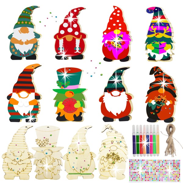 40 Pcs DIY Christmas Wooden Ornaments Unfinished Wood Slices to
