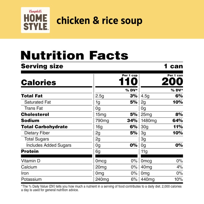 Campbell’s Homestyle Chicken and Rice Soup, 16.1 oz Can