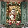 Saoplasa Christmas Party Banner 47x31 Inch Snowman Window Cover Holiday
