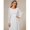 Ever-Pretty White Maxi Dress Round Neck A-Line Chiffon Bridesmaid Dresses