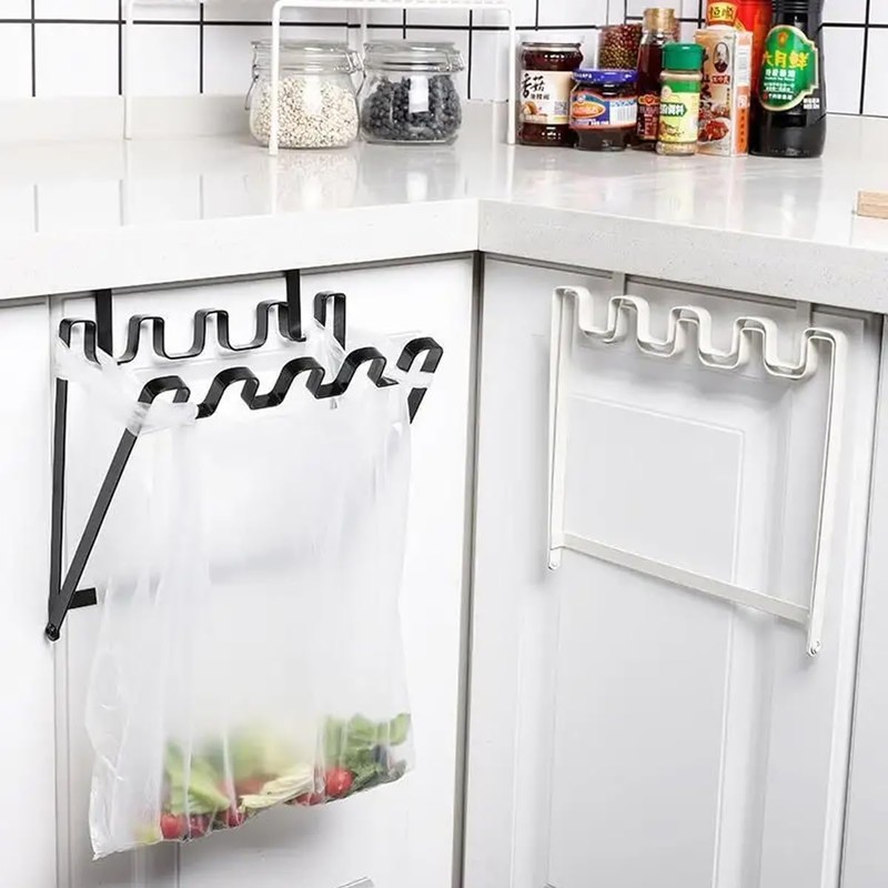 AIMALL 2 PCS Adjustable Wall-Mounted Garbage Bag Holder, Space-Saving Kitchen