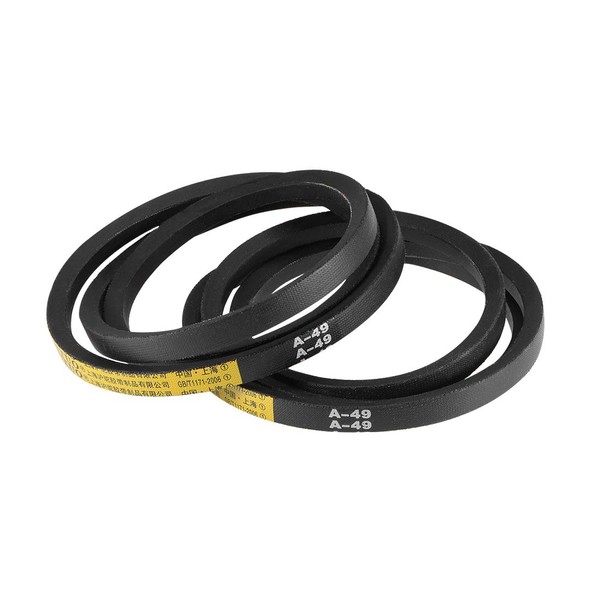 sourcing map 2 x A49 V-belt, A profile, rubber drive