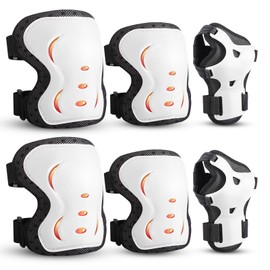 Knee Pads Elbow Pads with Wrist Guards Protective Gear Set for Kids Youth Adult Skateboard Sports Skateboarding Roller Skating Bicycling 6 in 1