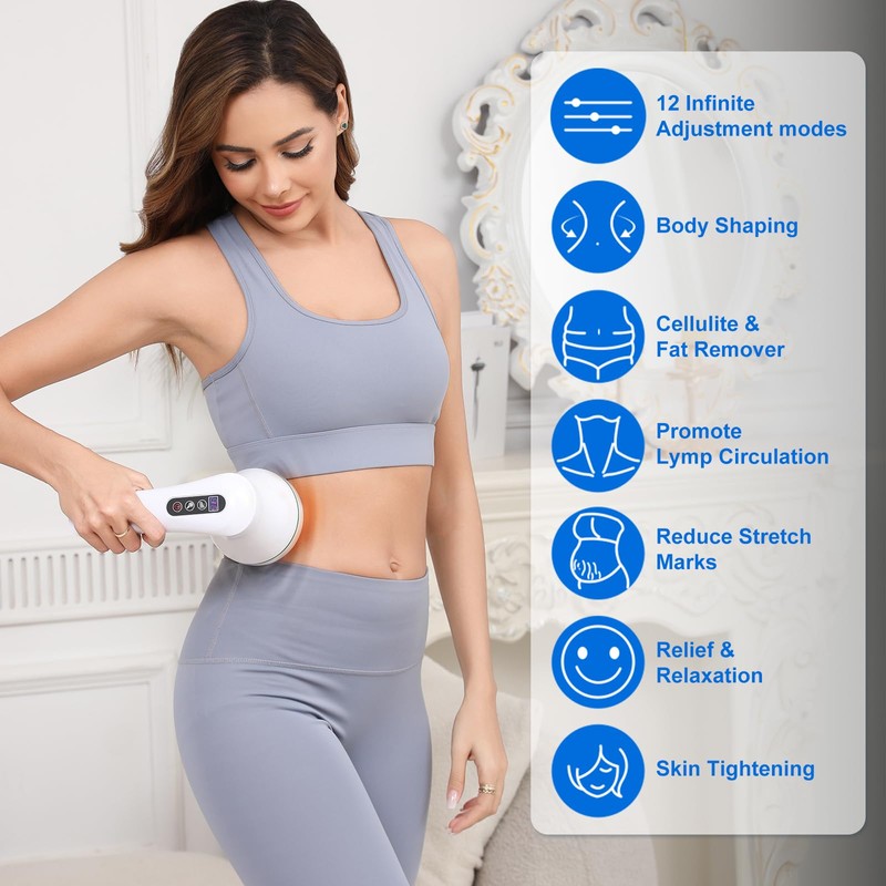 HMMSYLVA Cordless Handheld Body Sculpting Massager with 12 Modes &