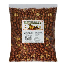 Naturalee Peanuts, With Skin Spanish Peanuts 2 lbs - Roasted No Salt - Heart Health, High Protein