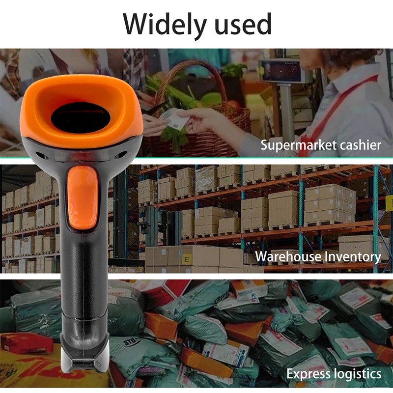 Handheld 1D/2D/QR Barcode Scanner BT+2.4G Wireless USB Wired Bar Code