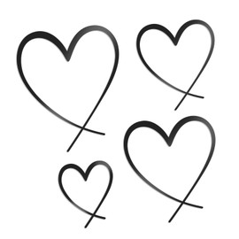 KOYILTD 4 Pcs Metal Heart Wall Art Bedroom Modern Bedroom Decor Beautiful Love Heart Wall Decor Metal Wall Decor above Bed Wall Decor for Valentine's Day or Christmas (Black, Romantic)