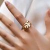 Jewlure Sculptural Gold-Toned Metal Ring, Artistic Design