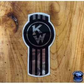 Kenworth Old Style Black/Chrome Kenworth Emblem Decal Replacement High Quality USA Made