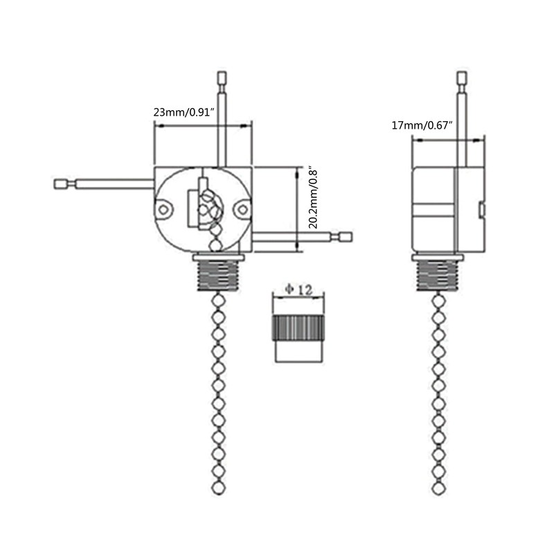 Upgraded Semi-Clear Pull Chain Switchs with 15cm Cable Simple Installs