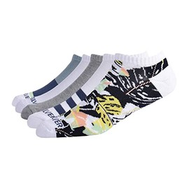 Quiksilver Men's 5-Pack Multi Low Cut Socks, White, 10/13