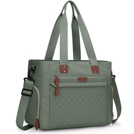 Pritent Large Travel Diaper Bag Tote for Mom and Dad with 15 Inch Laptop Sleeve, Mommy Maternity Travel Baby Bag for Boys and Girls, Green