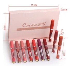 Juego De 10 Cajas De Pintalabios Y Brillos De Labios Mate Ho