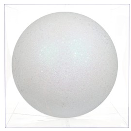 Briful 18CM Large Christmas Baubles, 7.1" Xmas Tree Decorations White Christmas Bauble Decorations Glitter Hanging Ornaments for Home Festival Decor