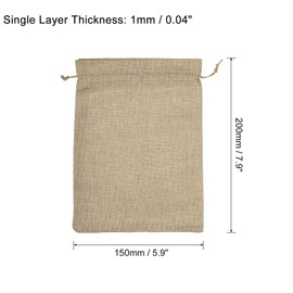 PATIKIL 8"x6" Coin Money Sacks Bag, 3 Pack Bank Deposit Change Transit Bags Cash Bag with Drawstring Currency Bags Gift Bag Style 3, Beige