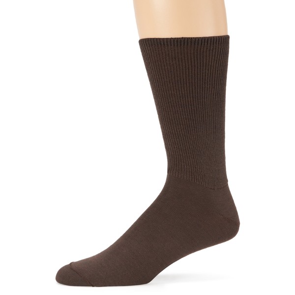 Wigwam Men's Diabetic Walker Crew Length Sock, Brown, 13-15 (Shoe