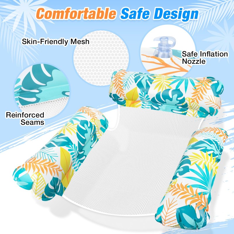 Elidepe Pool Inflatables, 2 Pack Inflatable Pool Toys, 3 in