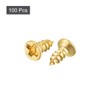 sourcing map Brass Wood Screws, M2x5mm Phillips Flat Head Self