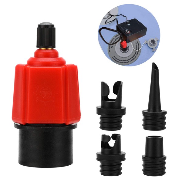 Oumers Inflatable SUP Pump Adaptor Air Pump Converter, 4 Standards Conventional Air Valve Attachment for Inflatable Boat, Stand Up Paddle Board, Inflatable Bed, Etc