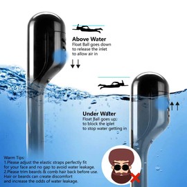 Jasonwell Máscara de Buceo 180 Grados de Vision Máscara de Snorkel de Cara Completa respirando Libre Anti vaho y Anti Fugas con Montaje de cámara para Adultos y Niños (Negro, L/XL)…