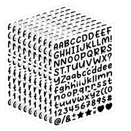 1180 Pcs Letter & Number Stickers – 10 Sheets 0.5 Inch Vinyl Self-Adhesive Small Alphabet Numbers, Perfect for Poster, Bulletin Boards, Windows, Doors, Mailboxes, Crafts, Classroom & Home Decor Black