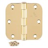 Door Hinges Polished Brass 3.5 Inch Interior Hinges 5/8" Radius