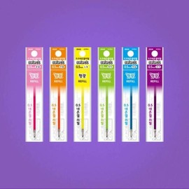 (JQ) Java Pen Cone Type Neon Gel Refill 0.5mm 6 Colors Fluorescent 24-Pack / (제이큐)자바펜 콘타입 네온겔 리필 0.5mm 6색 형광24개입