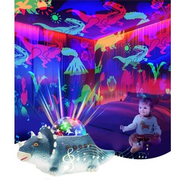 Dino Light Projector, Dinosaur Projector Night Light for Kids Room, Rotating Dinosaur Lamp, Dinosaur Projector Nightlight with 14 White Noises & 360° Rotation, Crawling Dinosaur Toys for Kids 3-5(Red)