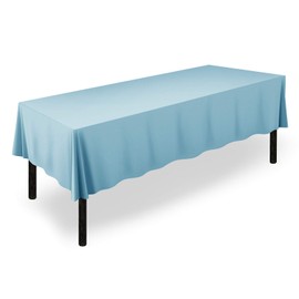 MILL & Thread - 60" x 126" Premium Tablecloth for Wedding/Banquet/Restaurant - Rectangular Polyester Fabric Table Cloth - Baby Blue