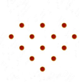 Comet Busters Red Round Bindis With Gold Beads Border (5 mm) (BIN806)