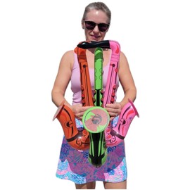 Colorful 22" Saxophone Inflates (3 Colors) Inflatable Musical Instrument for Pretent Play Concert Jazz Photo Shoot Booth Birthday Party DJ (Random Color - 24 Pack))