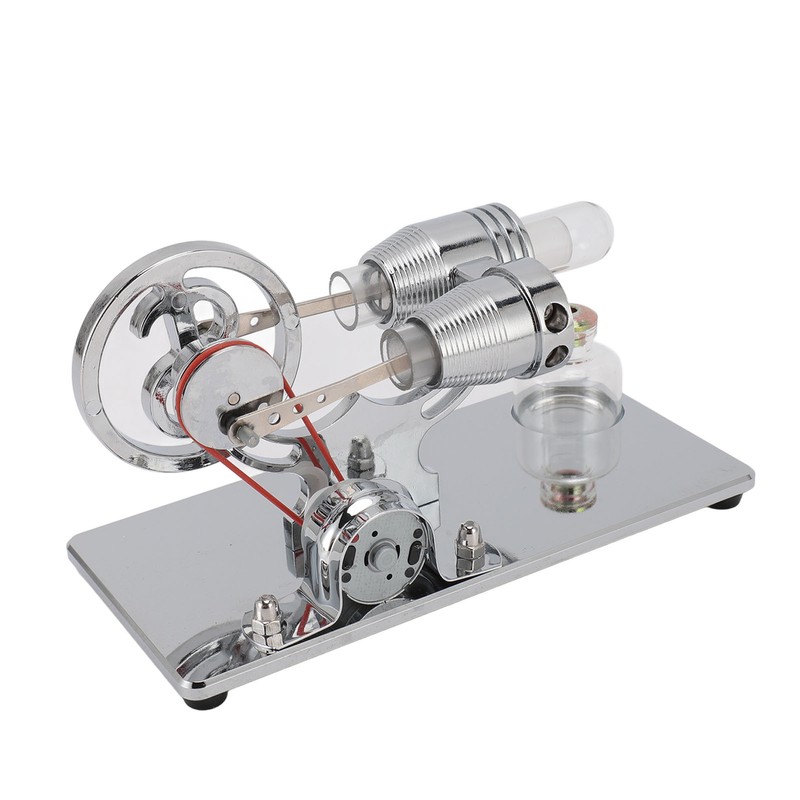 Sterling Engine Model with LED Bulb and Flywheel Stirling Engine