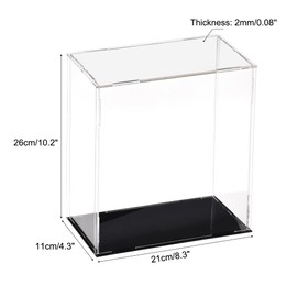 sourcing map Acrylic Clear Display Case Box Dustproof Protection Cube Collectible Display Box 20 x 10 x 25 cm