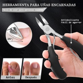 Juego De Cortaúñas Grande Kits Para Uñas De Manos Y Pies 7pc，Este set incluye 8 herramientas profesionales de manicura, que satisfacen las necesidades de recorte, cuidado diario y tratamiento de probl
